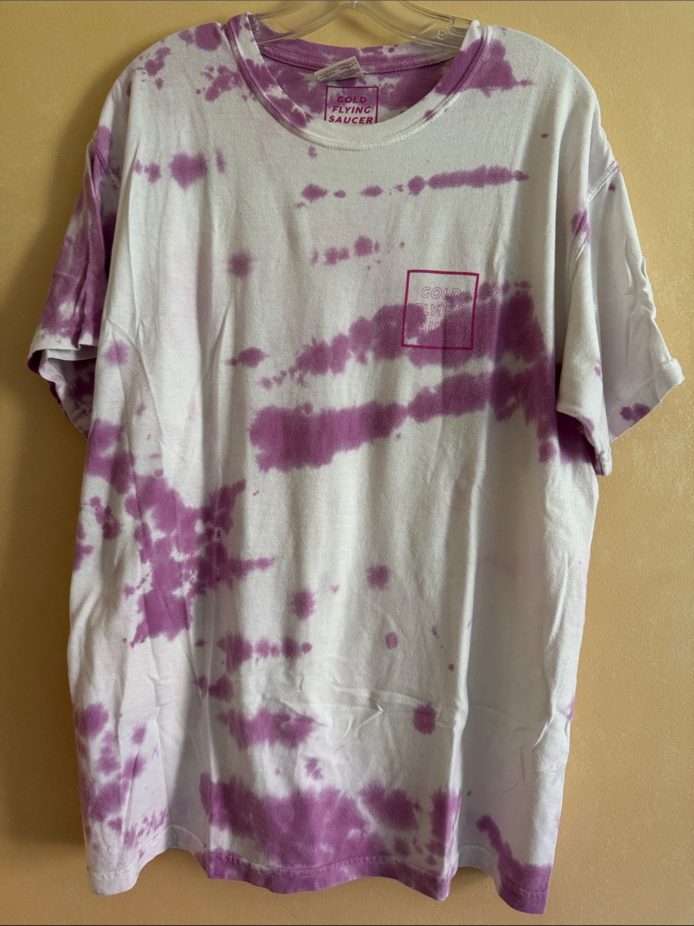 White & Purple Tie-Dye Short Sleeve Shirt